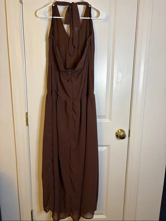Princess Polly Brown Halter Maxi Dress - Deep Cocoa - Picture 4 of 7